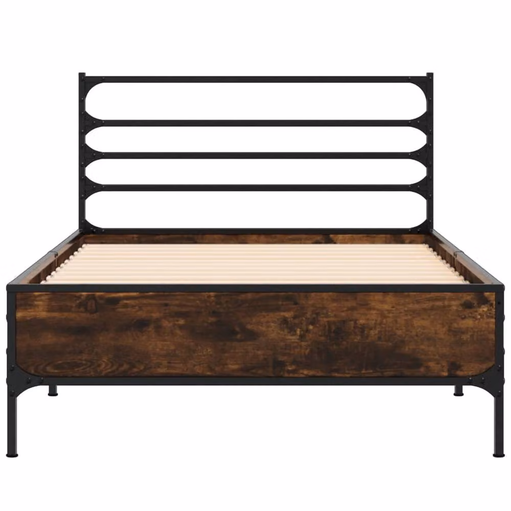 Berkfield Home Smoked Oak Bed Frame in Brown, Small Single, W/D/H: 75 x 190 cm – 4
