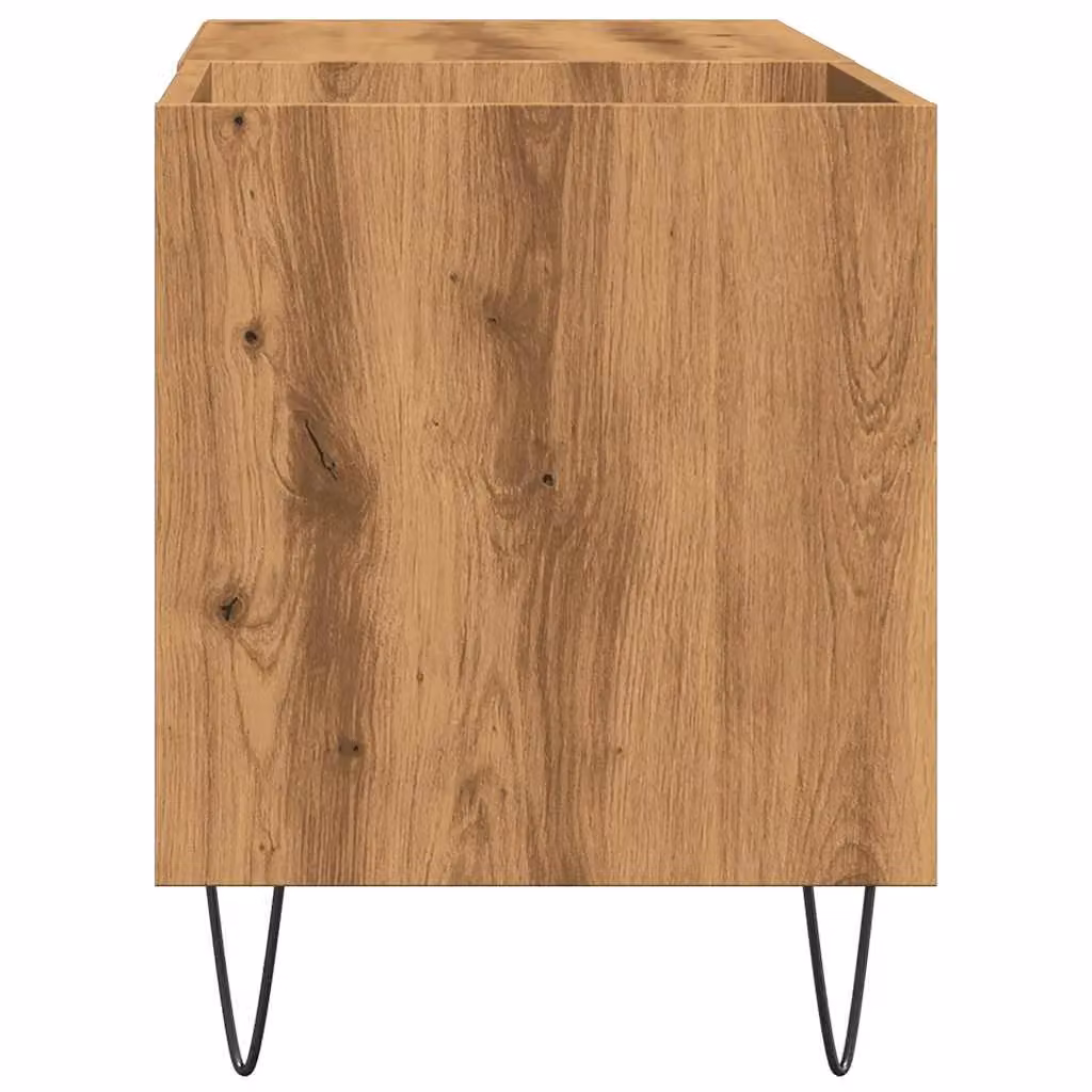 Berkfield Home Artisan Oak Record Cabinet in Brown, W: 84.5 cm, D: 38 cm, H: 48 cm – 3