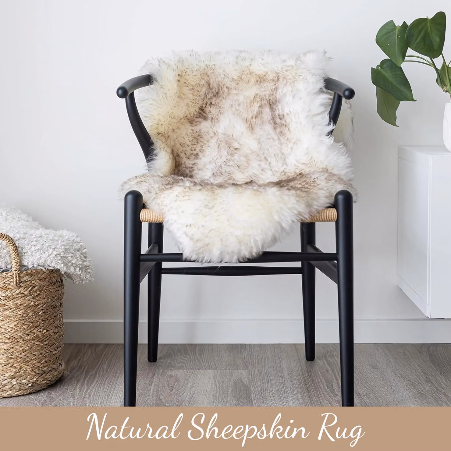 Infinity Leather White Genuine Sheepskin Natural Soft Fluffy Real Wool Rug, W: 90 cm, D: 60 cm – 2