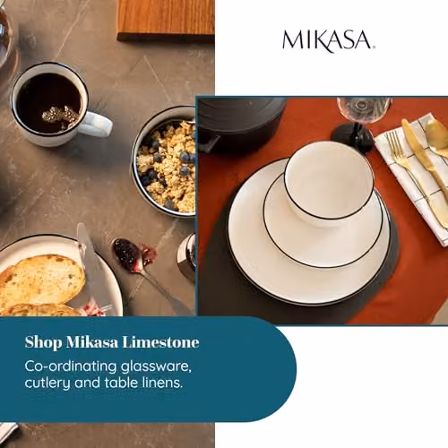 Mikasa Limestone 12pc White Porcelain Dinner Service for 4 Adults – 5