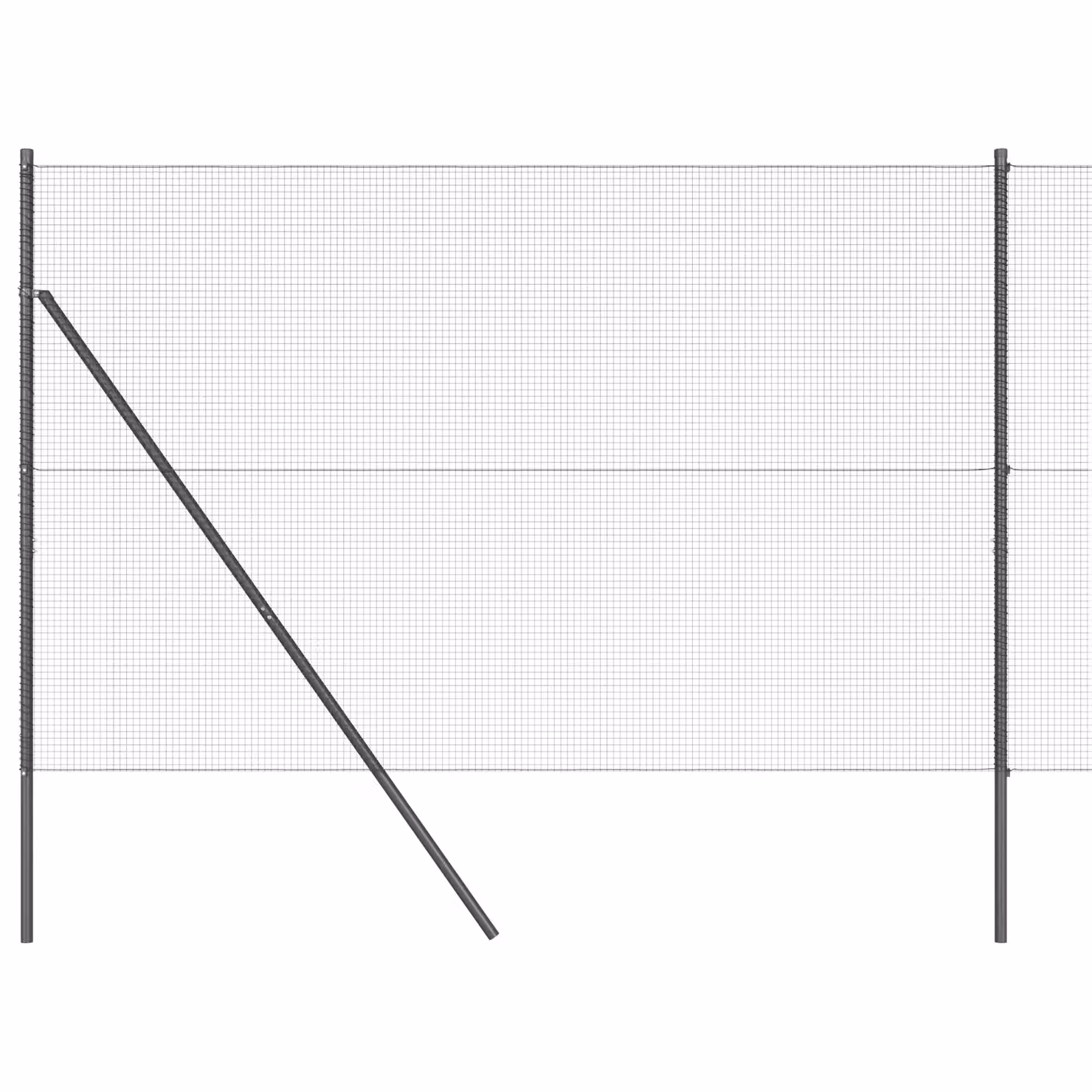 Berkfield Home Grey Steel Welded Wire Fence with 13 Posts, 1.6 x 25 m – 2