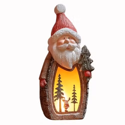 Samuel Alexander Light Up Christmas Woodsman Glow Santa with LEDs, Brown and White, Height: 45 cm – 2