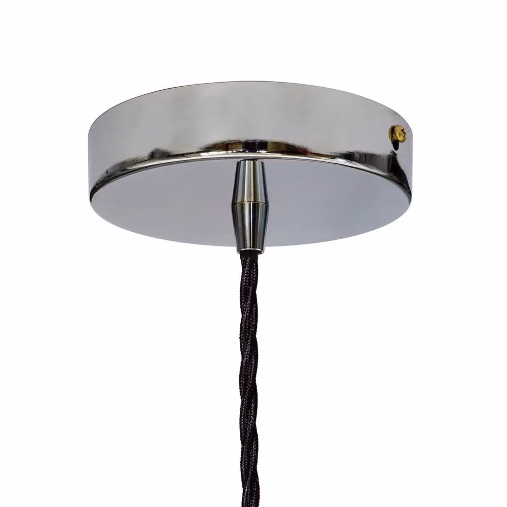 SE Home St Edmund's Clay White Pendant Light with Nickel and Black Twisted Detail – 1