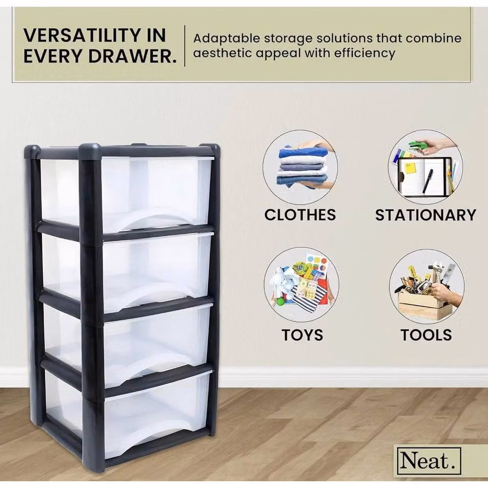PAWNORA Black Plastic Freestanding Organizer Cabinet for Home or Office – 5