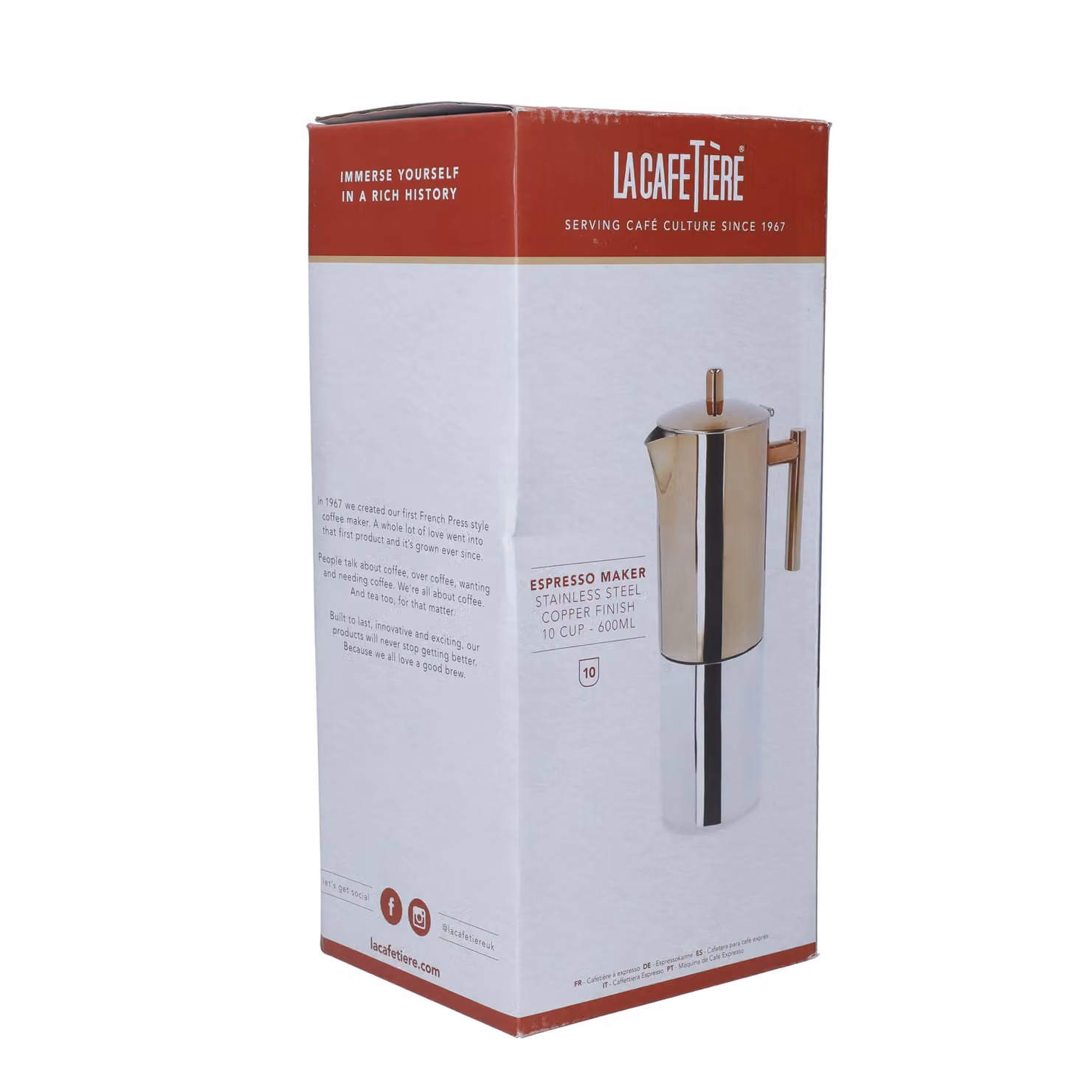 La Cafetiere Copper Stovetop Espresso Maker in Bronze – 5