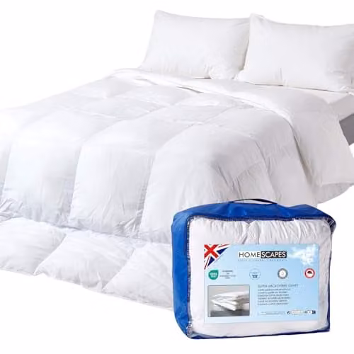 Homescapes Single 2.5 Tog Super Microfibre Summer Duvet in White