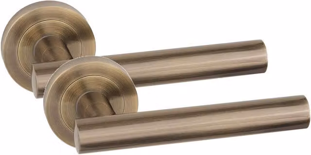 Golden Grace Brass Bathroom Door Handle Set in Gold and Bronze