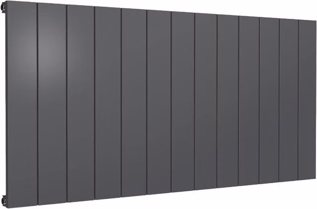 Bathroom Kingdom Casina Anthracite Single Flat Panel Horizontal Radiator in Grey, W: 123 cm, H: 60 cm