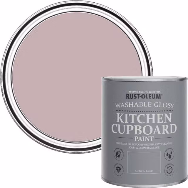 Rust-Oleum Kitchen Cupboard Paint in Gloss Finish, Pink, 0.75 l