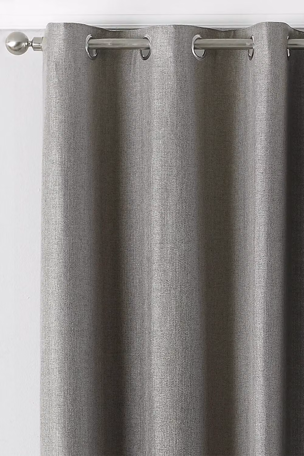 Paoletti Atlantic Twill Woven Eyelet Curtains in Grey, Width: 168 cm, Drop: 229 cm – 2