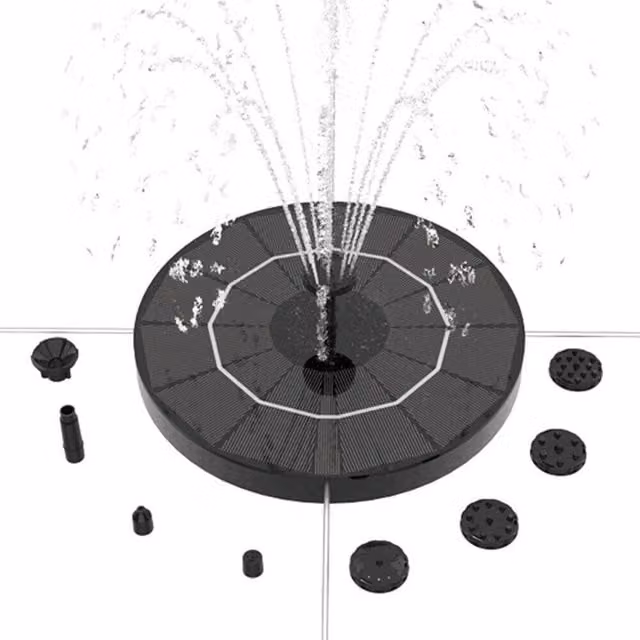 NESTLUNE 5.5w Solar Powered Floating Fountain Water Pump in Black, W: 100 cm, D: 15 cm – 1