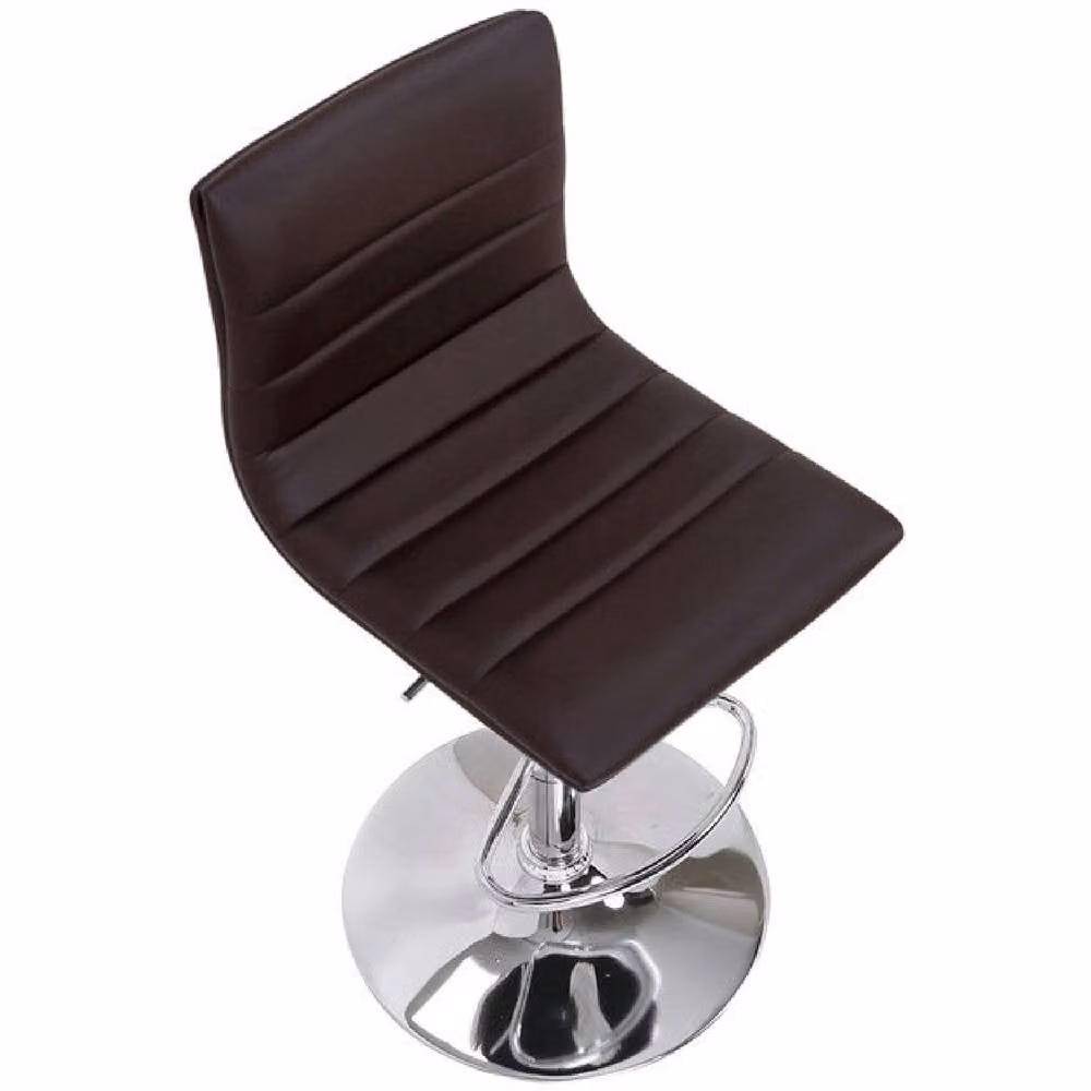 Netfurniture Brown Synthetic Leather Swivel Kitchen Bar Stool with Height Adjustment – 2