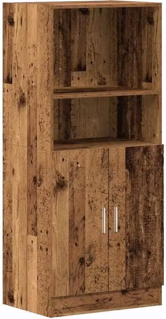 Berkfield Home Rustic Kitchen Cabinet in Brown, W/D/H: 57 x 41.5 x 131.5 cm – 1