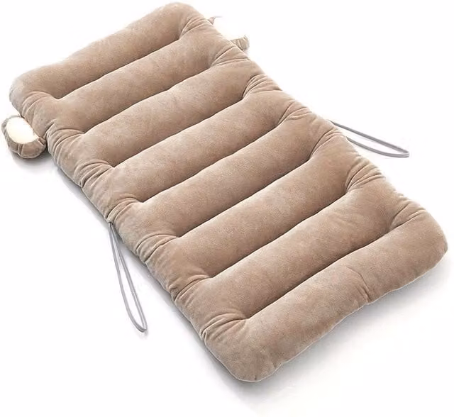 KORVIXA Brown Rectangular Garden Chair Cushion and Office Lounger Seat Pad, W: 122 cm x L: 183 cm – 1