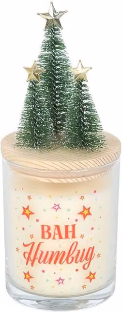 Something Different Bah Humbug Orange and Clove Christmas Candle in White