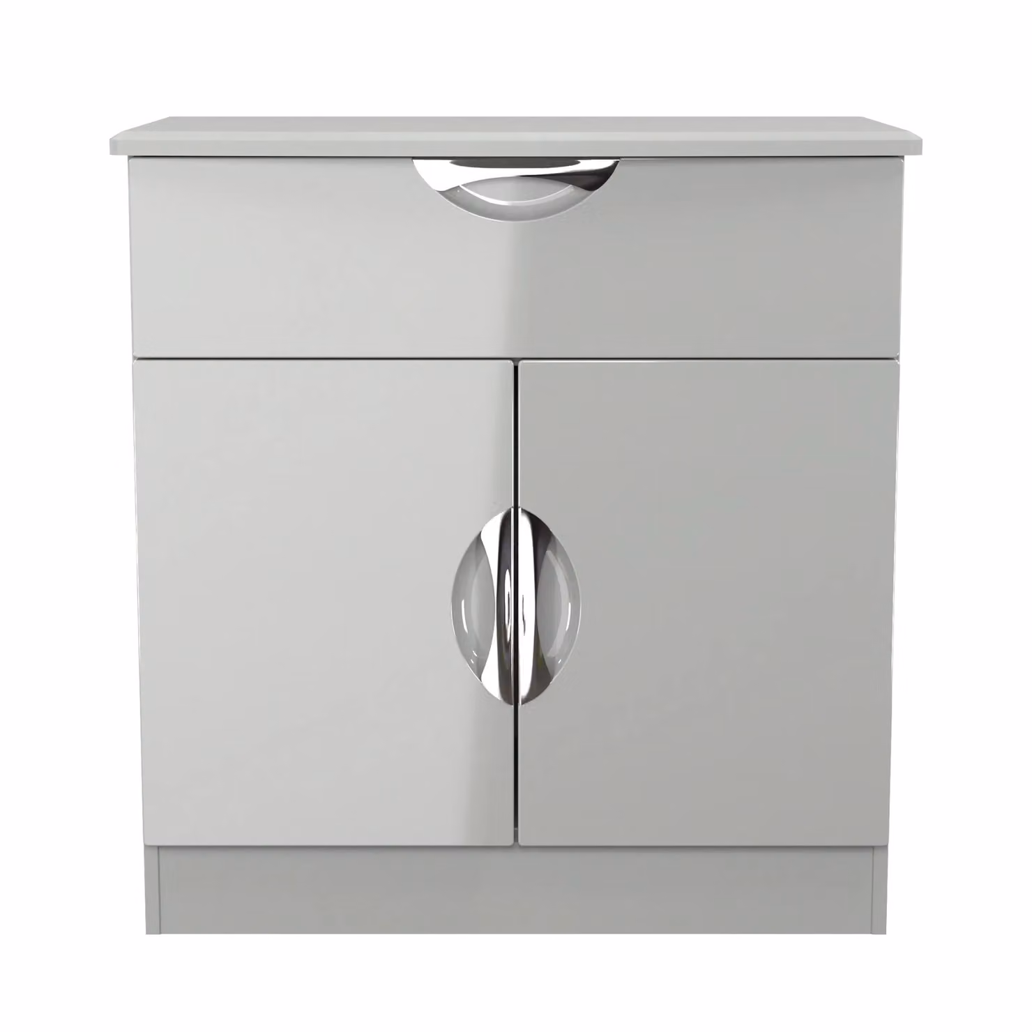 2 U Holborn Ready Assembled 2 Door and 1 Drawer Sideboard in Mid Grey Glossy Finish – 2