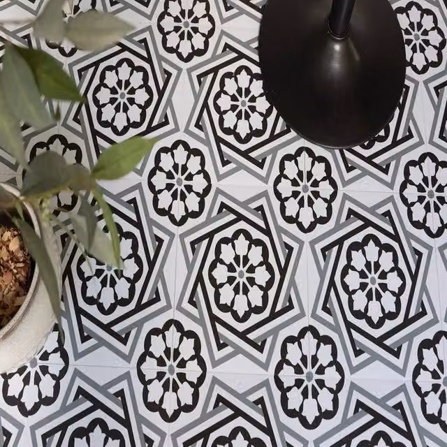 Floor Pops Dakotas Moroccan Style Self Adhesive Vinyl Floor Tiles, Multicolour, Pack of 10 (0.93sqm), W/D/H: 30.48 x 30.48 x 0 cm