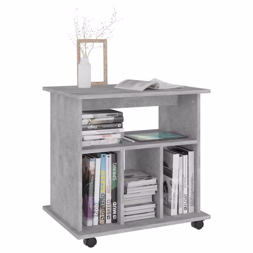 Berkfield Home Rolling Cabinet in Concrete Grey, W/D/H: 60 x 45 x 60 cm – 5