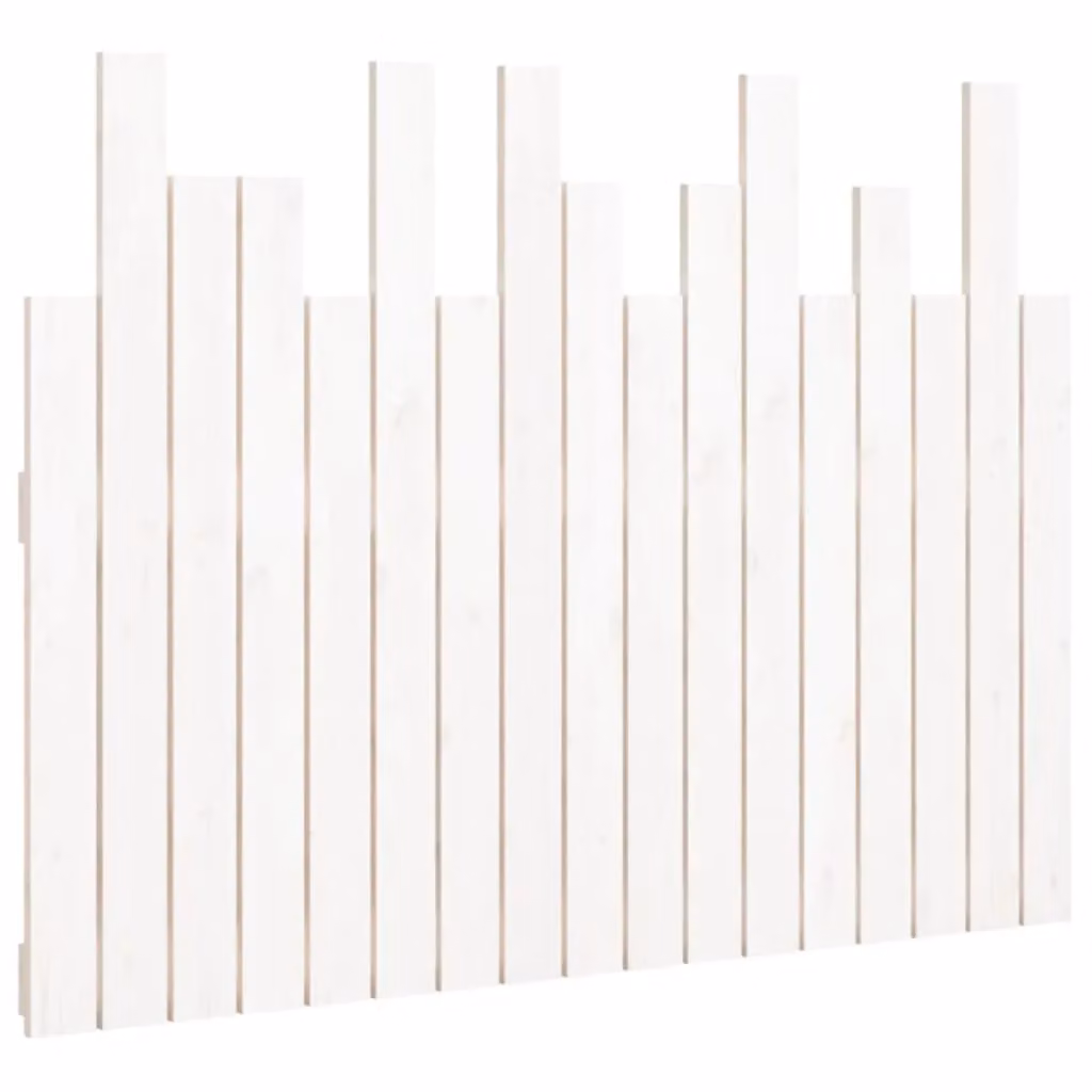 Berkfield Home White Rustic Solid Wood Pine Wall Headboard W: 108 cm, D: 3 cm, H: 80 cm – 2