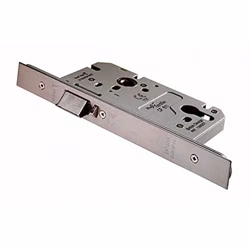Loops Architectural DIN Euro Profile Nightlatch with Square Forend in Satin Stainless Steel