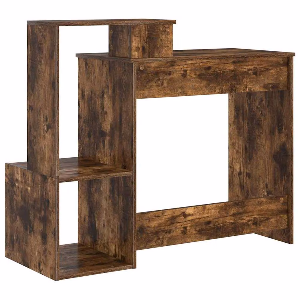 Berkfield Home Smoked Oak Computer Desk in Brown – 6