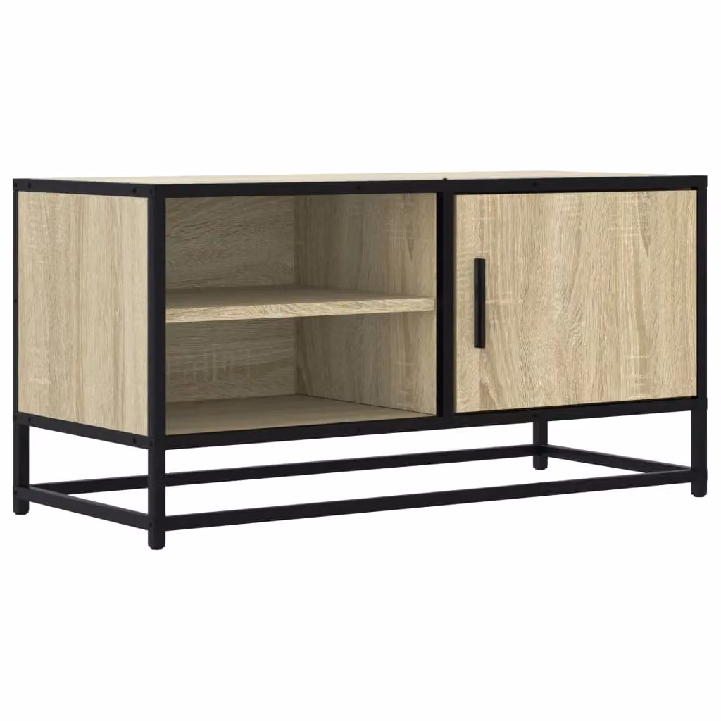 Berkfield Home Industrial TV Cabinet in Sonoma Oak Brown, W/D/H: 80 x 40 x 34.5 cm – 2