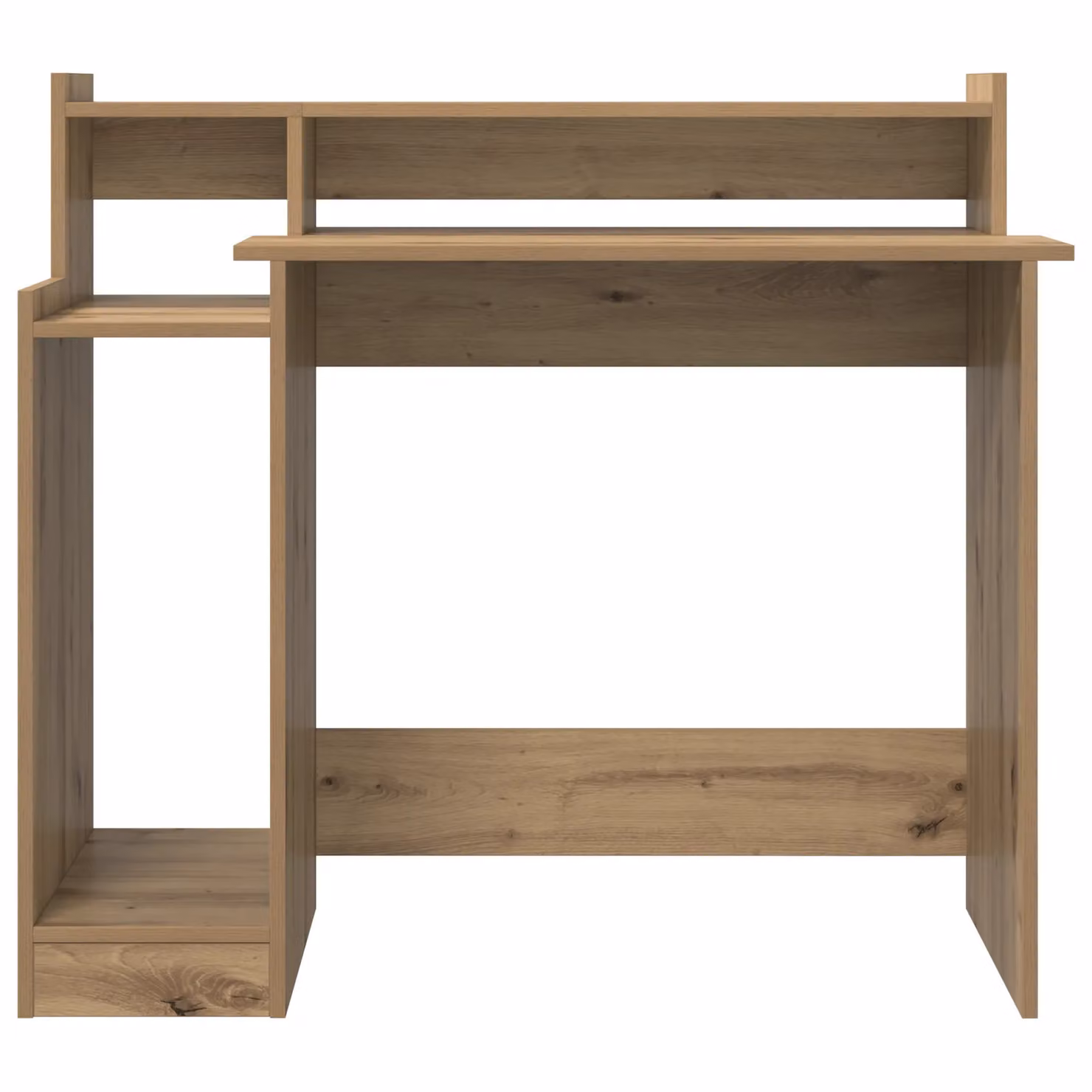 Berkfield Modern Writing Desk with Storage Shelf in Brown Artisan Oak Engineered Wood – 3