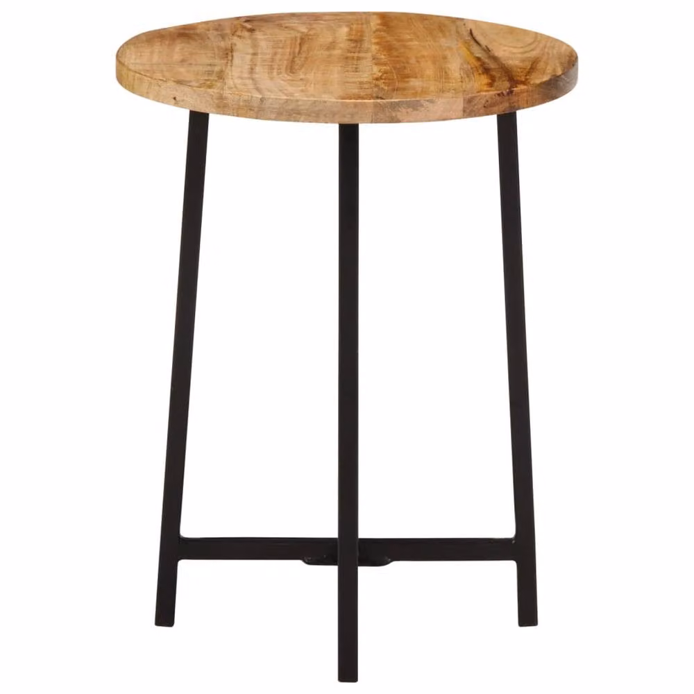 Berkfield Home Brown Mango Wood and Iron Industrial Coffee Table W/D/H: 35 x 35 x 45 cm – 2