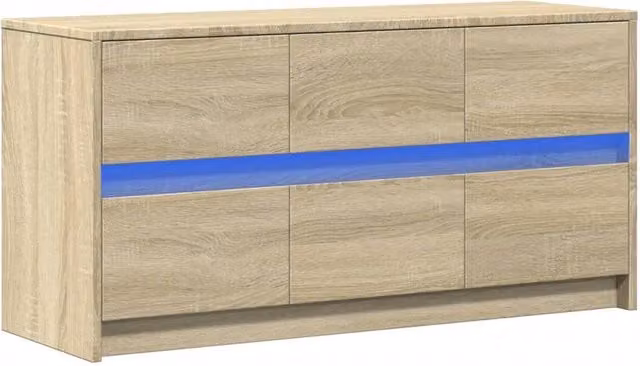 Berkfield Home Modern TV Cabinet with LED in Sonoma Oak Light Brown, W/D/H: 100 x 34 x 50 cm – 1