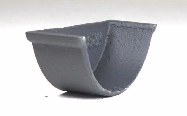 Hargreaves Premier Cast Iron Beaded Half Round Gutter Internal Stopend, 125mm, Grey
