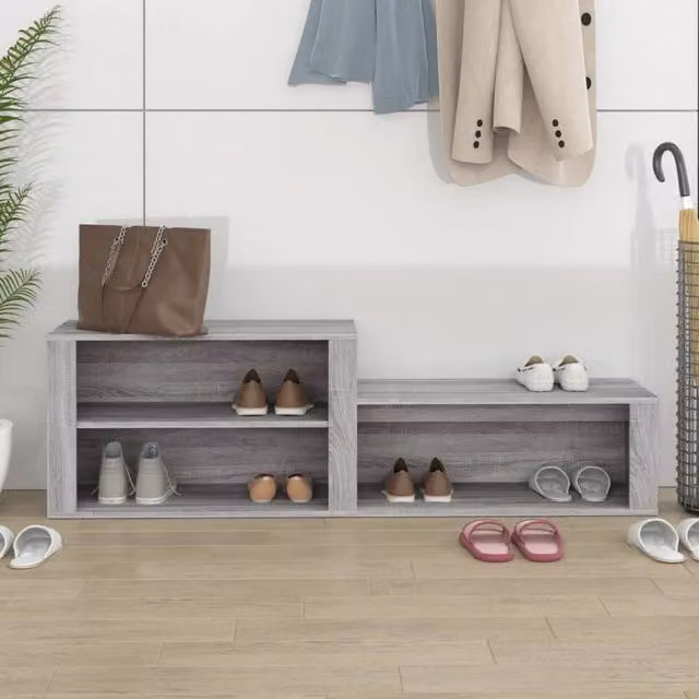 Berkfield Home Grey Sonoma Shoe Cabinet W: 150 cm, D: 35 cm, H: 45 cm