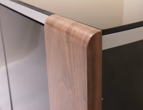 MDA Designs Sirius 1200 TV Stand in Walnut and Oak with Gloss Piano Black and Silver Trim, suitable for up to 55 inch LCD, Plasma or LED screens, W/D/H: 120 x 51 x 44 cm – 2