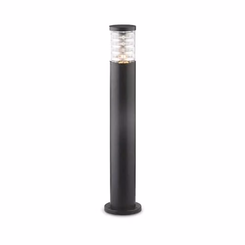 Netlighting Tronco Outdoor Tall Bollard Light in Black with Transparent Glass and Aluminium Body, IP44, E27