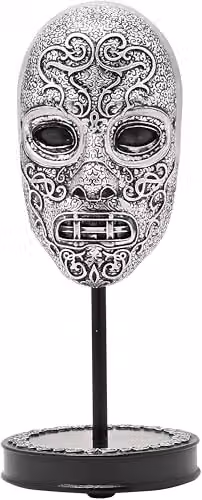 Widdop Harry Potter Death Eater Mask Figurine in Silver and Black, Height: 18.5 cm