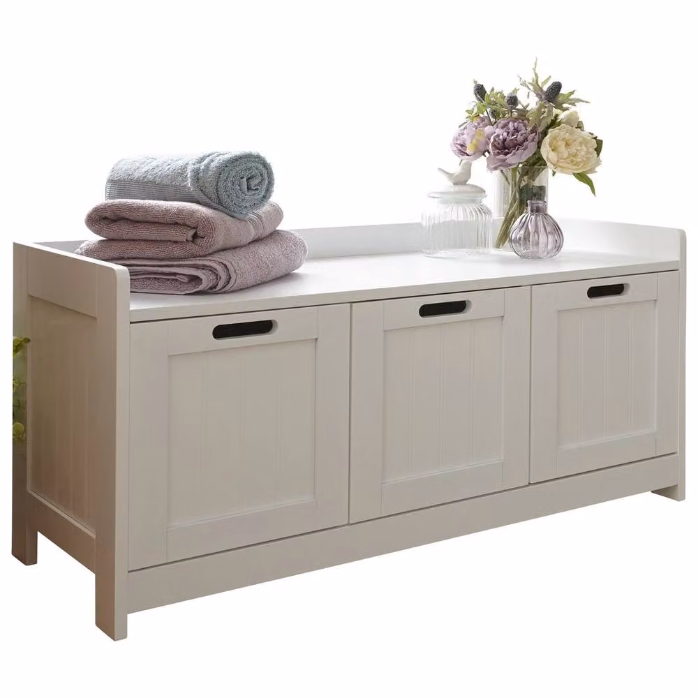 FORGEVIO White 3 Door Freestanding Bathroom Storage Unit with Hinged Doors – 2