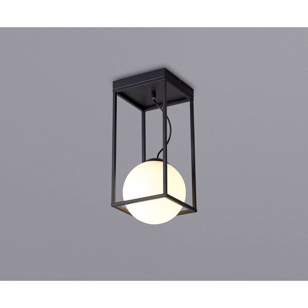 Netlighting Desigual Small Tall Semi Flush Ceiling Light, Matt Black, E27, W/D/H: 19.0 x 19.0 x 42.5 cm – 2