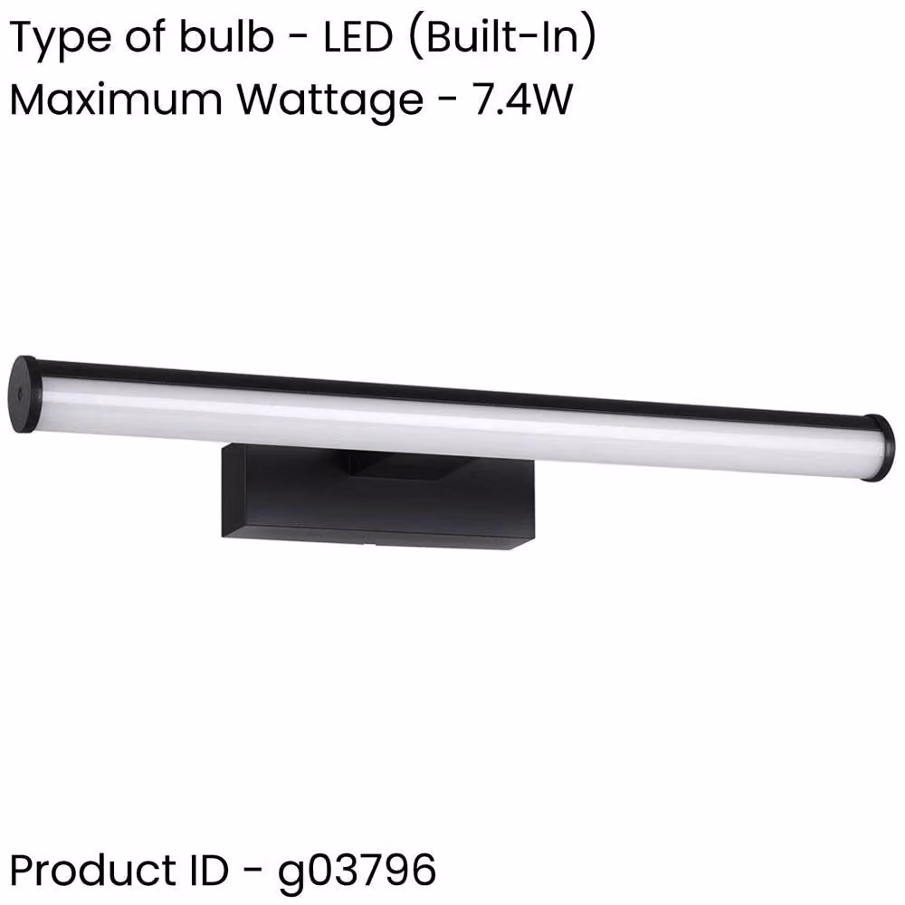 Loops Modern Black LED Mirror Wall Light for Bathrooms, 40 cm – 2
