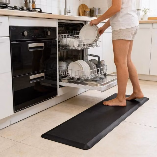 EONLION Black Anti Fatigue Kitchen Mat, W/D: 44 x 120 cm – 1