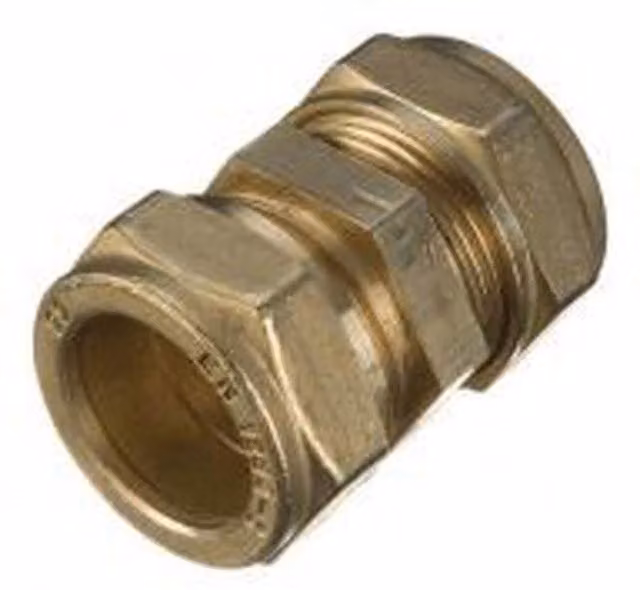 Primaplus Compression Coupling 54mm Grey Brass Plumbing Fitting