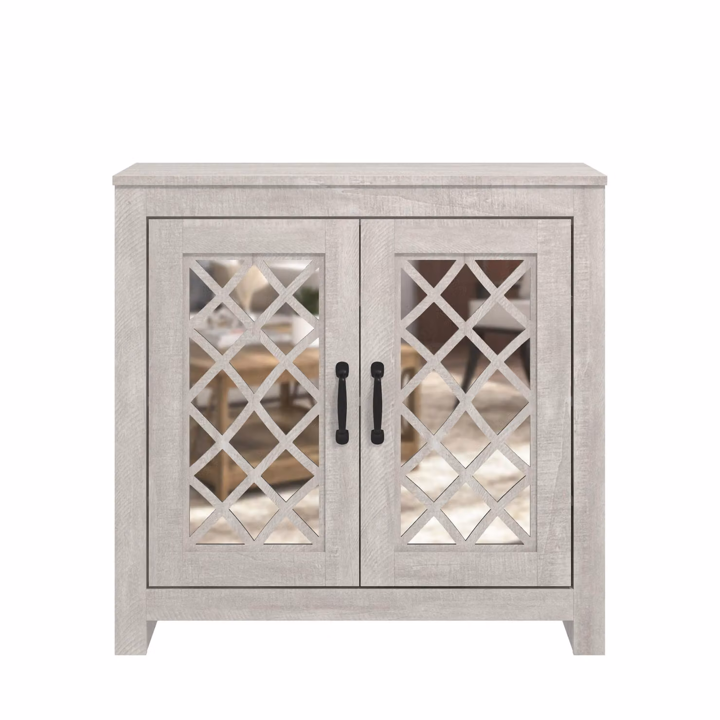 GFW Tiverton Modern Grey Shoe Cabinet with Glass Doors – 2