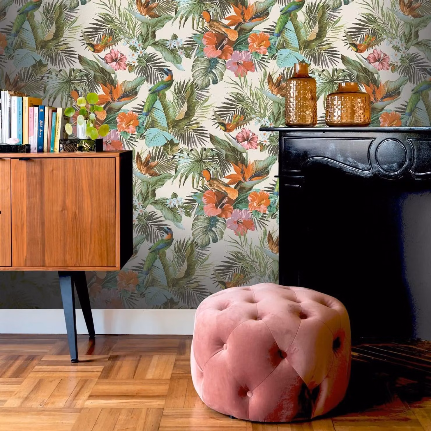 Rasch Paradise Birds Multicolour Botanical Floral Textured Vinyl Wallpaper – 2