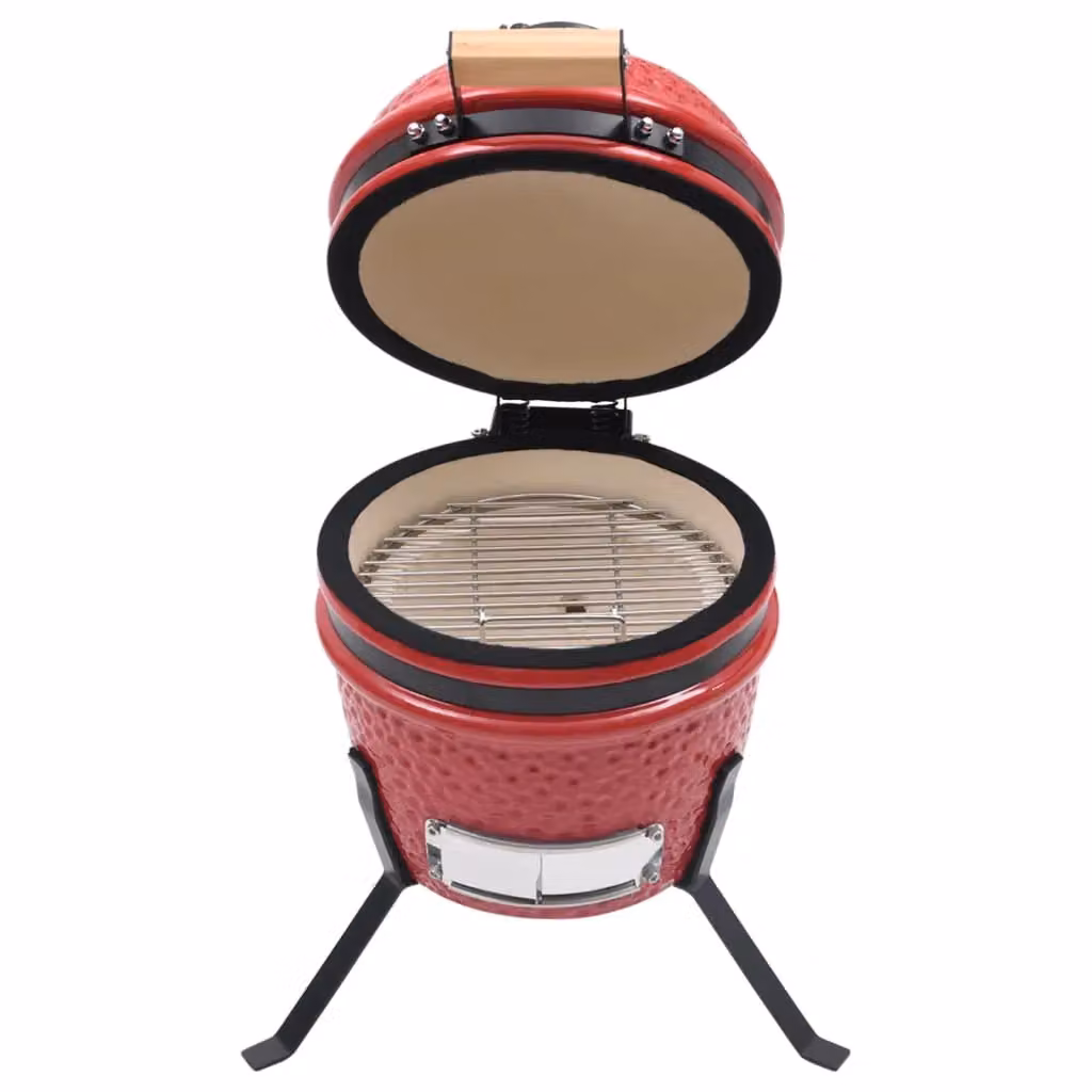 Berkfield Home 2-in-1 Kamado Ceramic Barbecue Grill and Smoker, Red, Diameter: 56 cm – 2