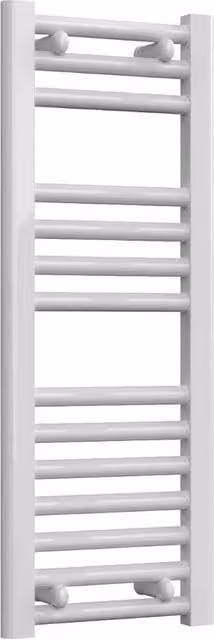 Bathroom Kingdom Diva White Straight Heated Towel Rail, H: 80 cm, W: 30 cm