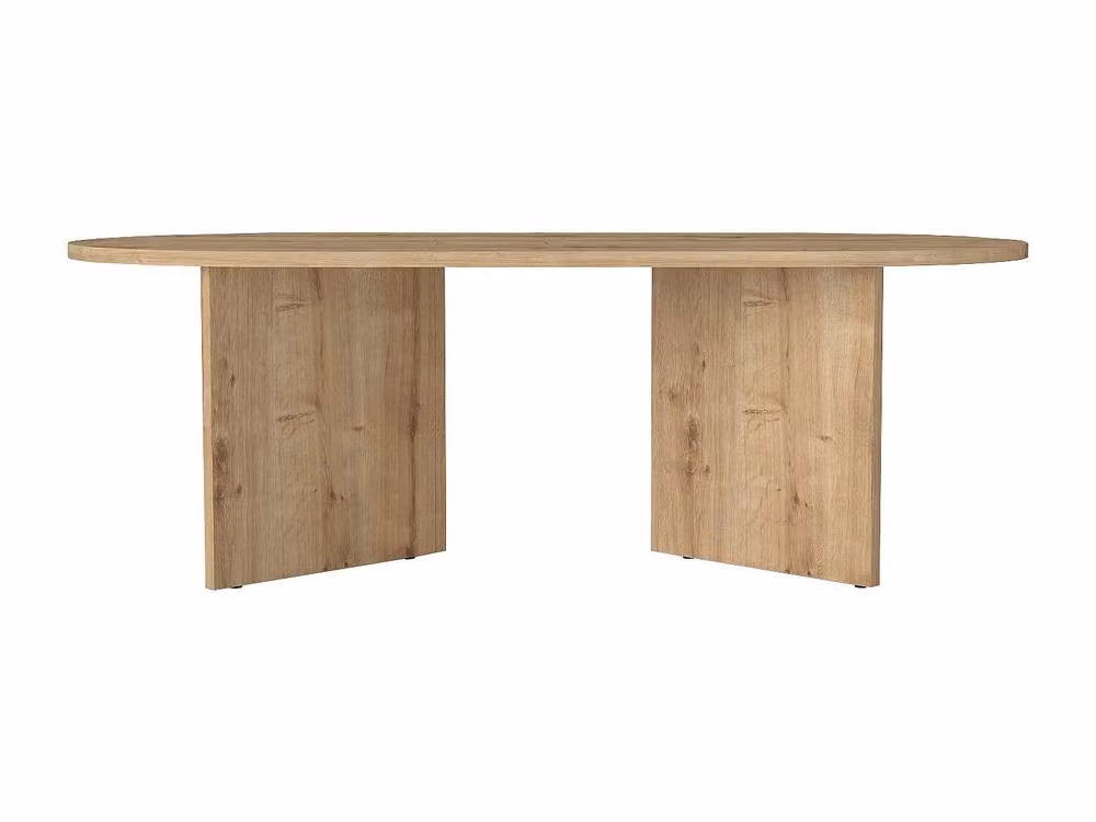 Vente-unique TOPANIA Round Coffee Table in Sand Light Oak, W/D/H: 60 x 60 x 39.6 cm – 2