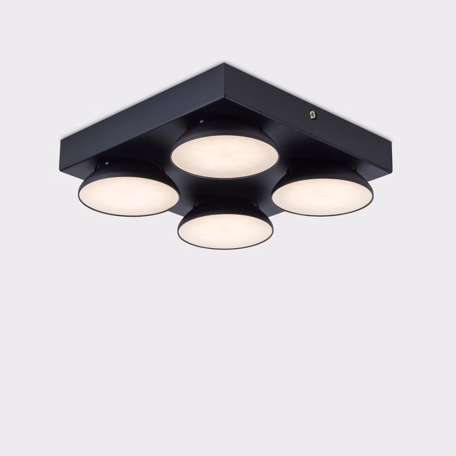 Harper Living 4 Way Square LED Ceiling Spotlight, Dimmable and Adjustable, Warm White 3000K, Black – 2