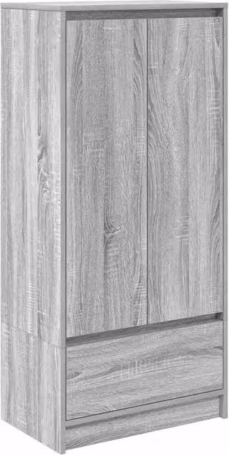 Berkfield Home Grey Sonoma Freestanding Cabinet with Drawer and Hinged Doors, W: 55.5 cm, D: 34 cm, H: 119.5 cm