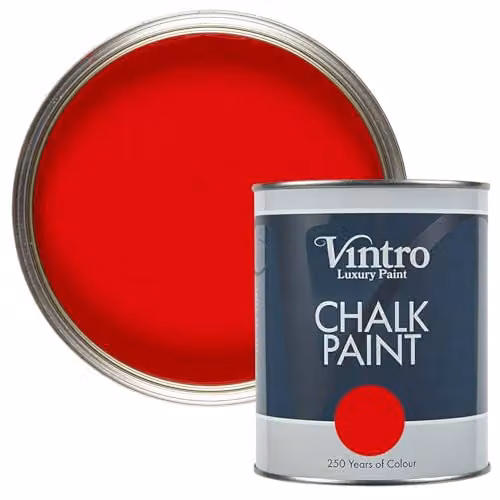 Vintro Red Chalk Paint in Valentine, 1 Litre, Ultra Matt Finish