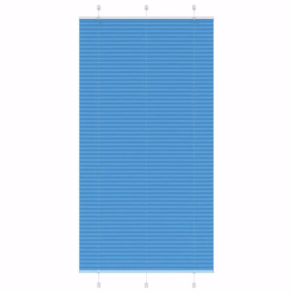 Berkfield Home Single Pleat Polyester Blind in Blue, W: 105 cm, H: 200 cm