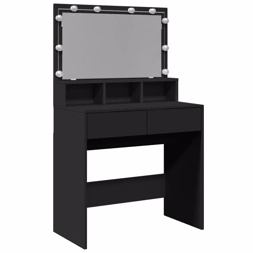 Berkfield Home Modern Black LED Dressing Table W/D/H: 80 x 41 x 134.5 cm – 2