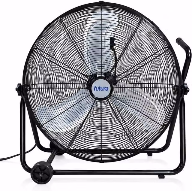 Futura 32 Inch Black Metal Floor Fan with 200W Motor
